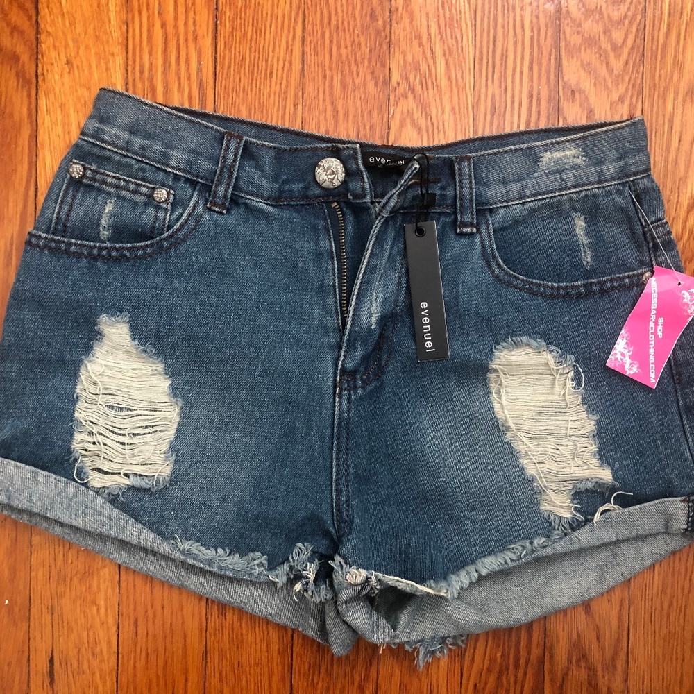 High-waisted Denim Shorts